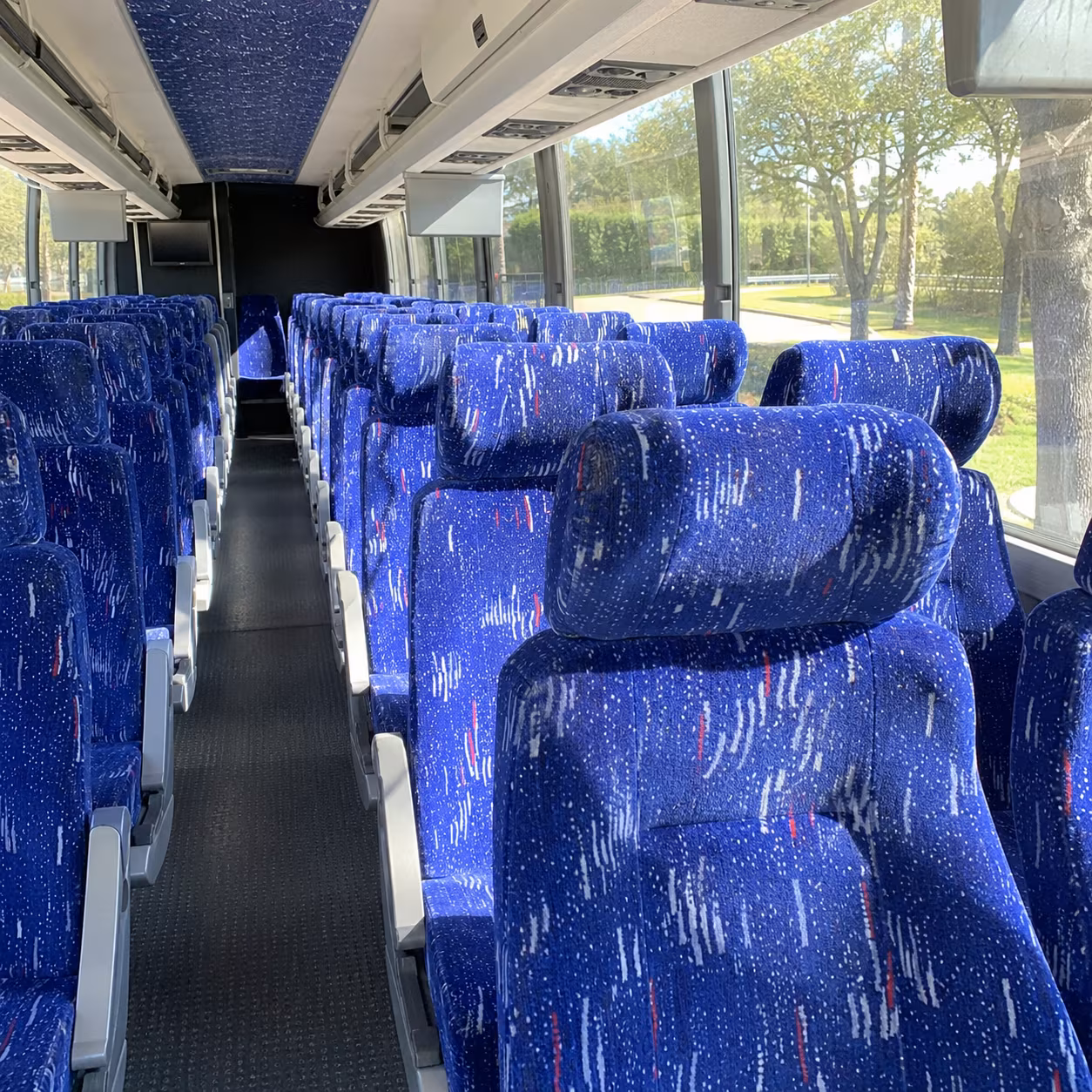 tracy charter bus rental interior